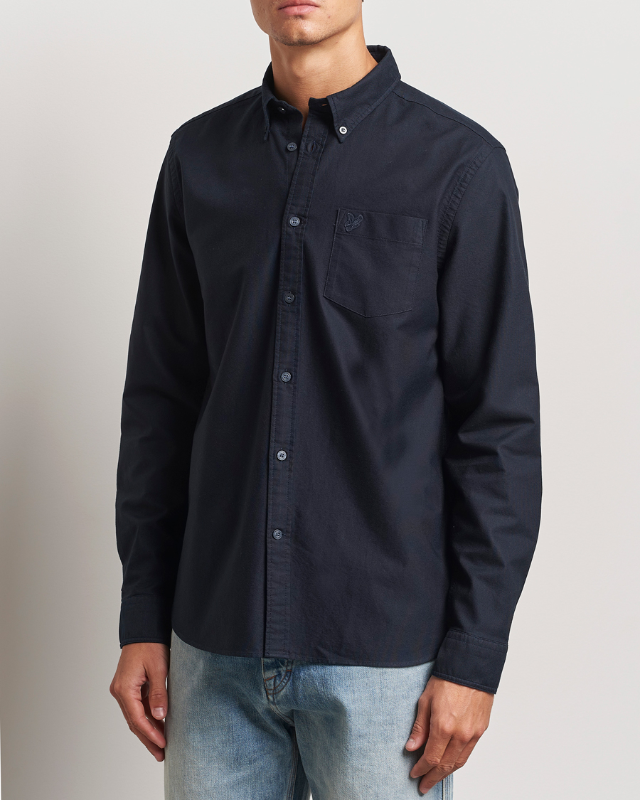 Heren |  | Lyle & Scott | Tonal Eagle Plain Oxford Shirt Dark Navy