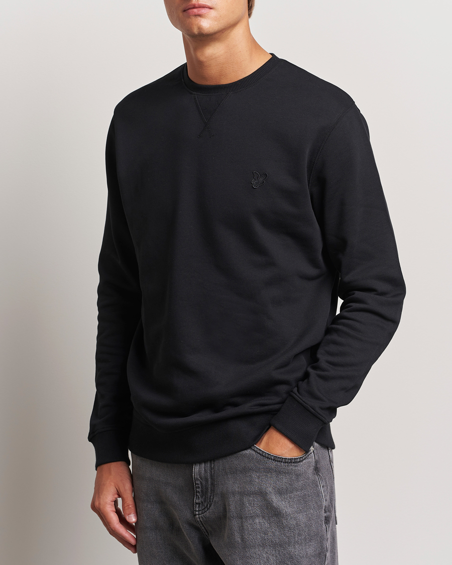 Heren |  | Lyle & Scott | Tonal Eagle Crew Neck Sweatshirt Jet Black