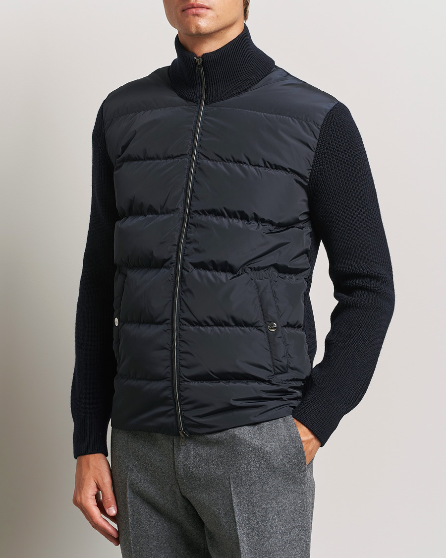 Heren |  | Herno | Knitted Hybrid Jacket Navy