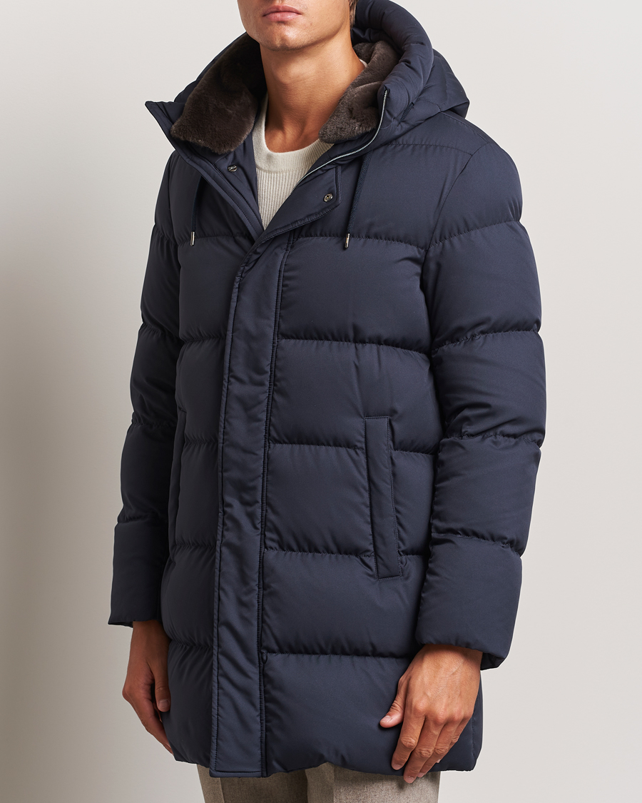 Heren |  | Herno | Faux Fur Down Parka Navy