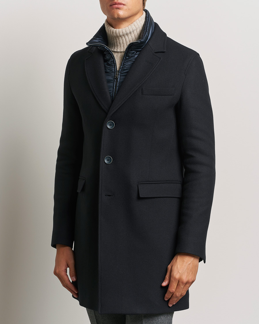 Heren |  | Herno | Wool Zip Coat Navy