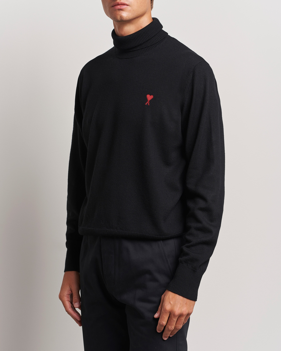 Heren |  | AMI | Heart Logo Wool Turtleneck Black