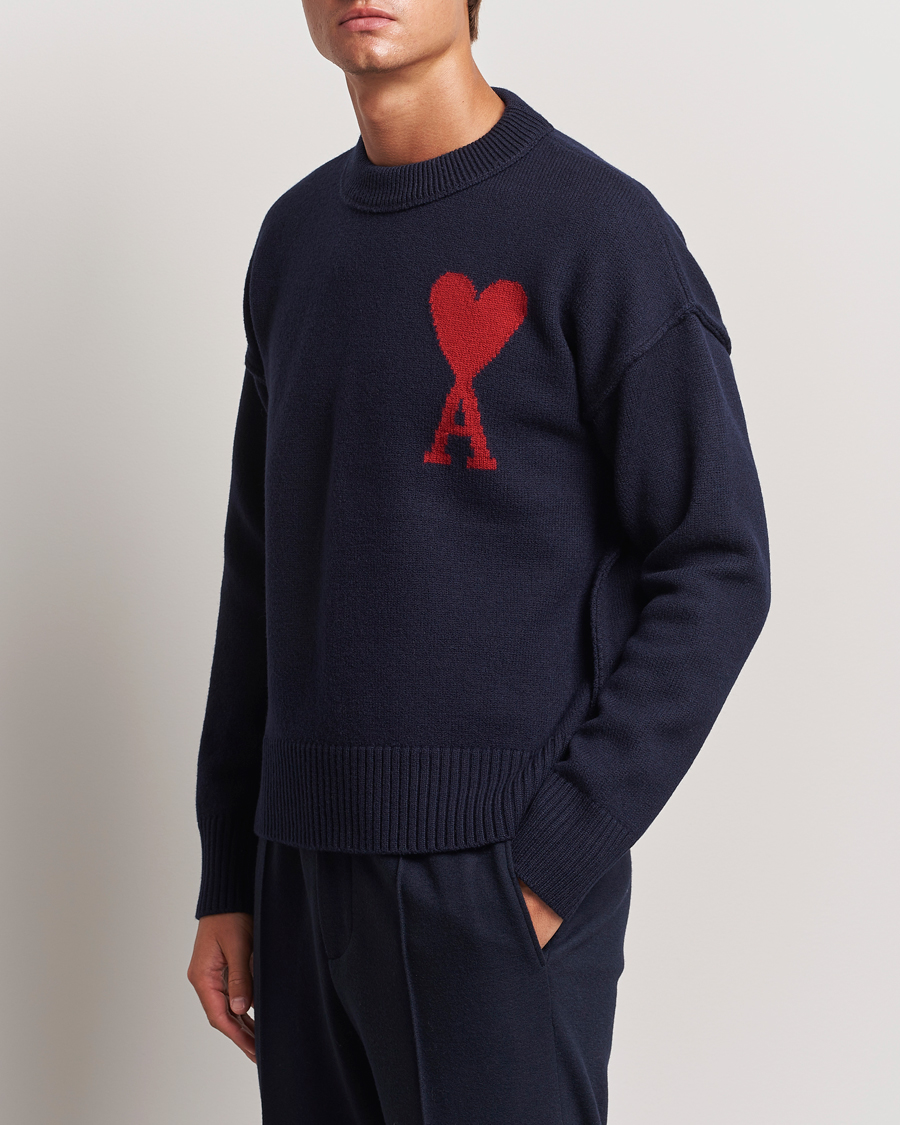 Heren |  | AMI | Big Heart Logo Crew Neck Navy