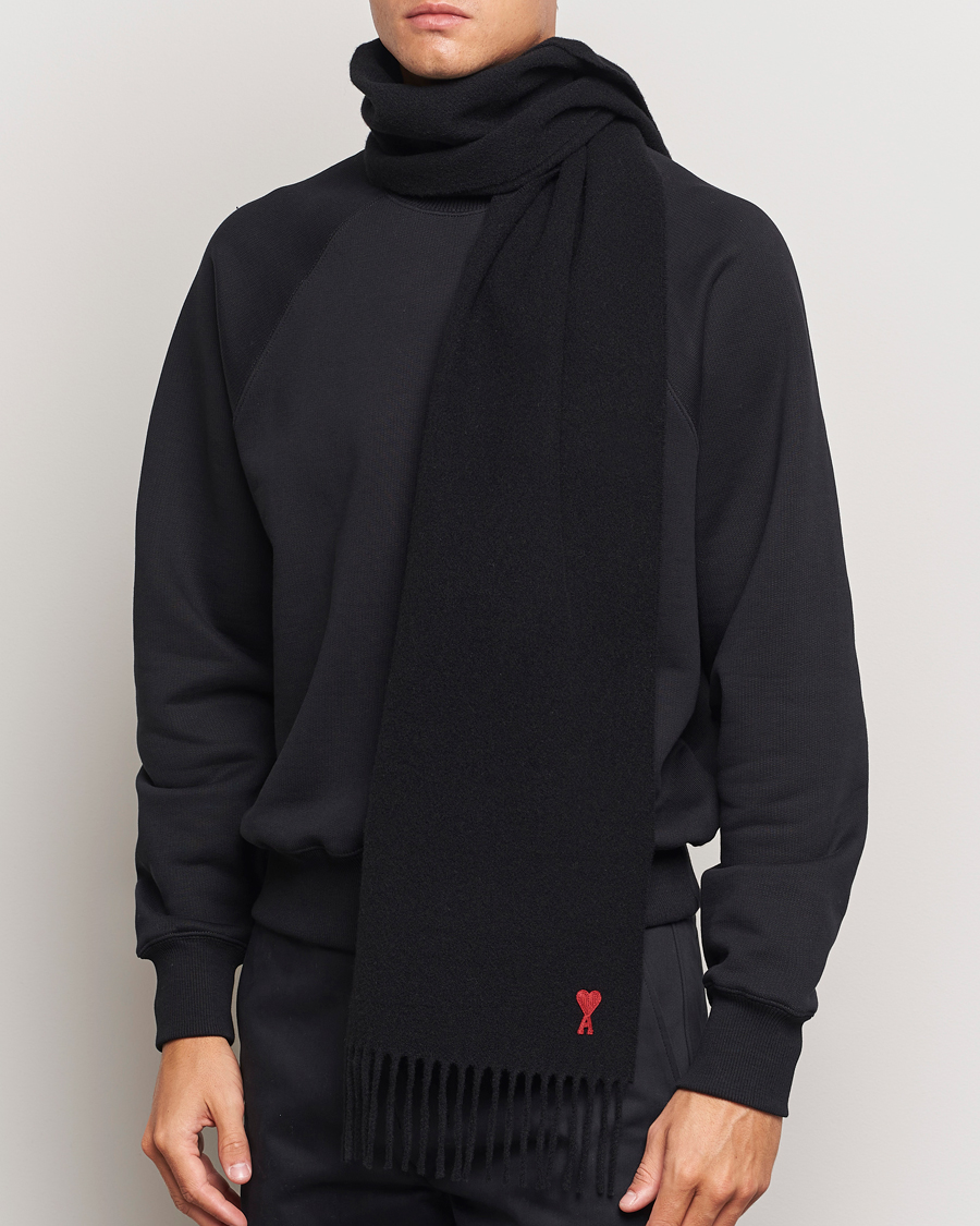 Heren |  | AMI | Heart Logo Scarf Black