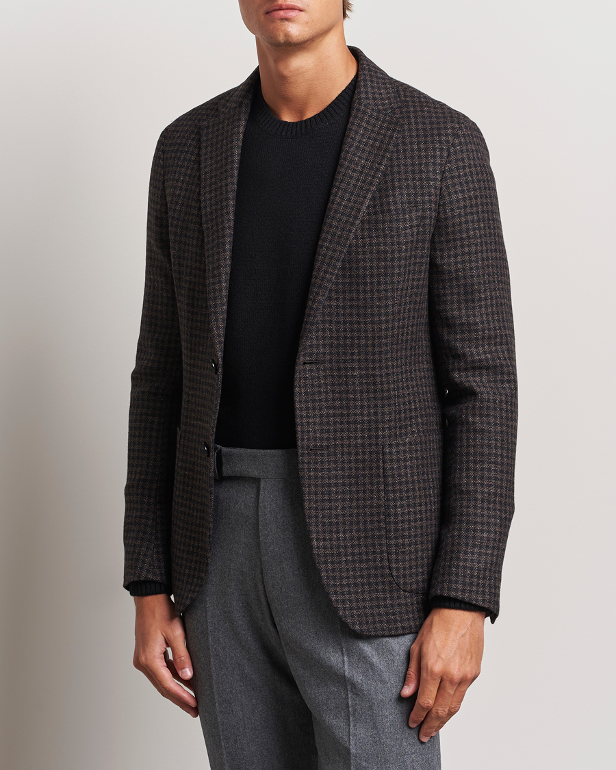 Heren |  | Zegna | Unconstructed Wool/Cashmere Blazer Brown Check