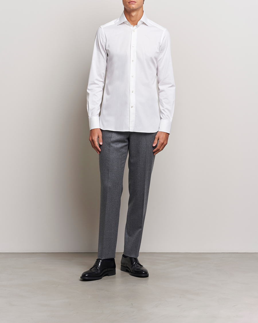 Heren | Donker pak | Zegna | Slim Fit Dress Shirt White