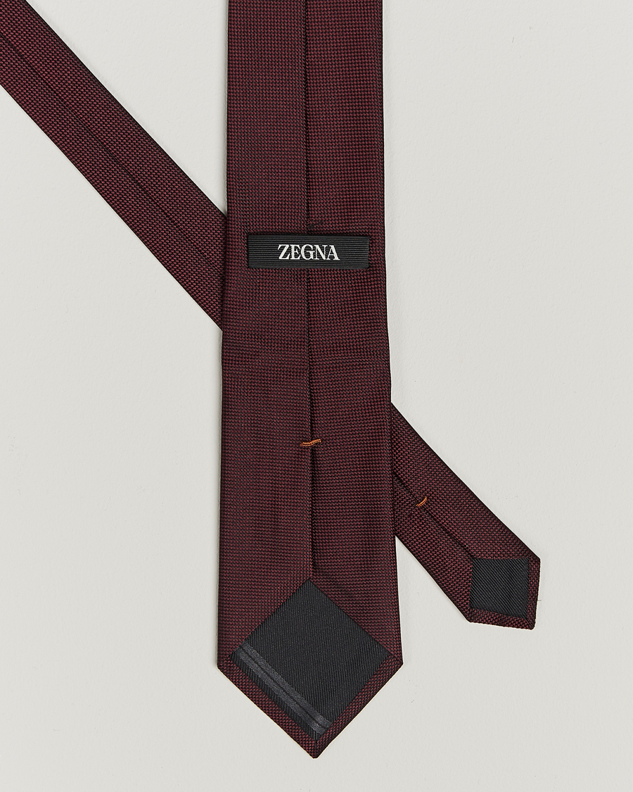 Heren | Accessoires | Zegna | Micro Structure Silk Tie Burgundy