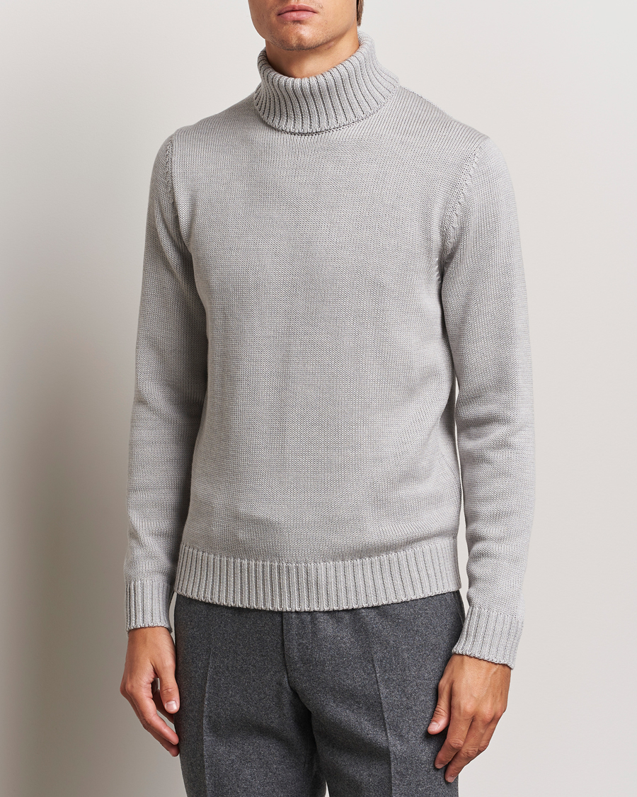 Heren |  | Zanone | Virgin Merino Wool Rollneck Light Grey