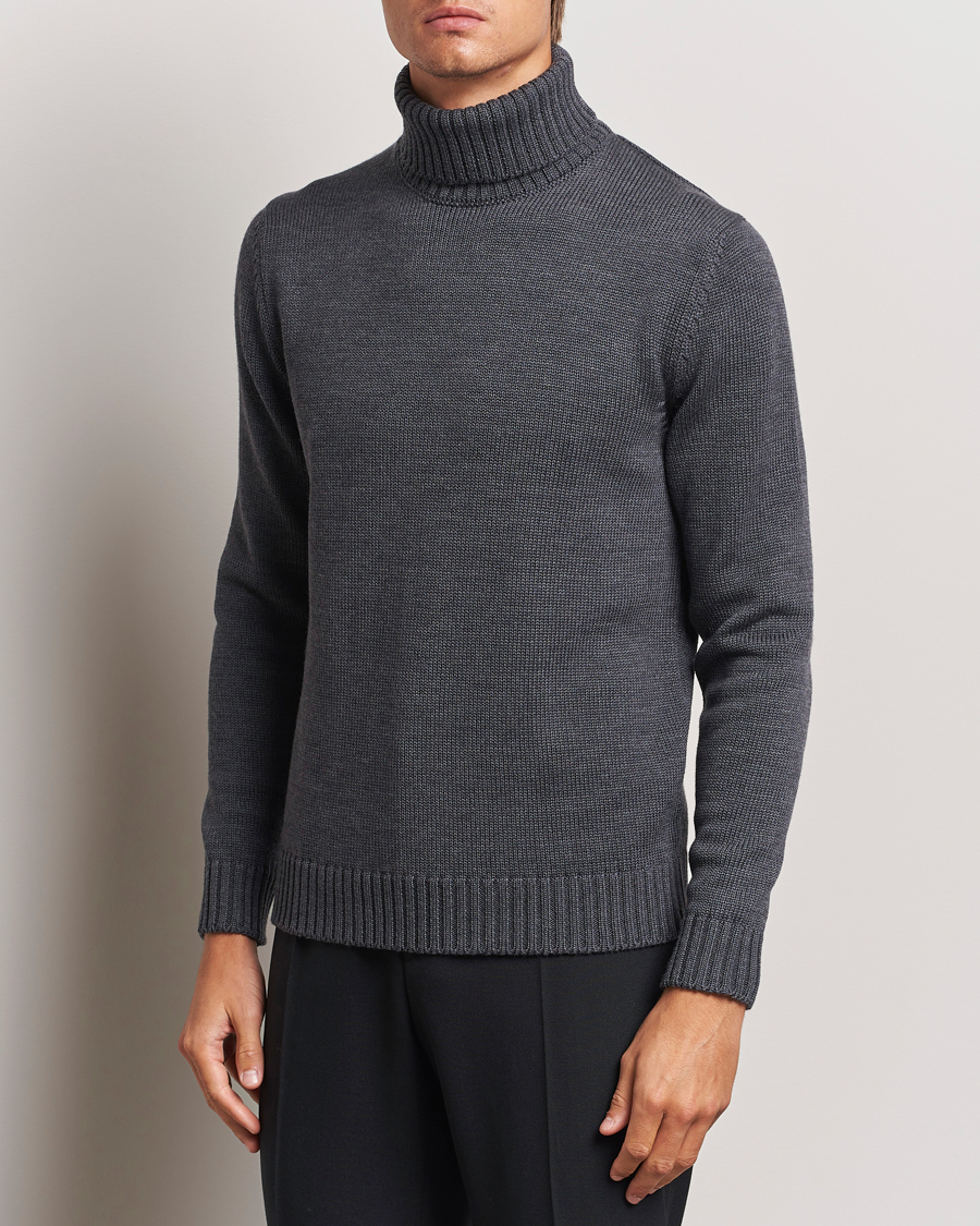 Heren |  | Zanone | Virgin Merino Wool Rollneck Grey Melange