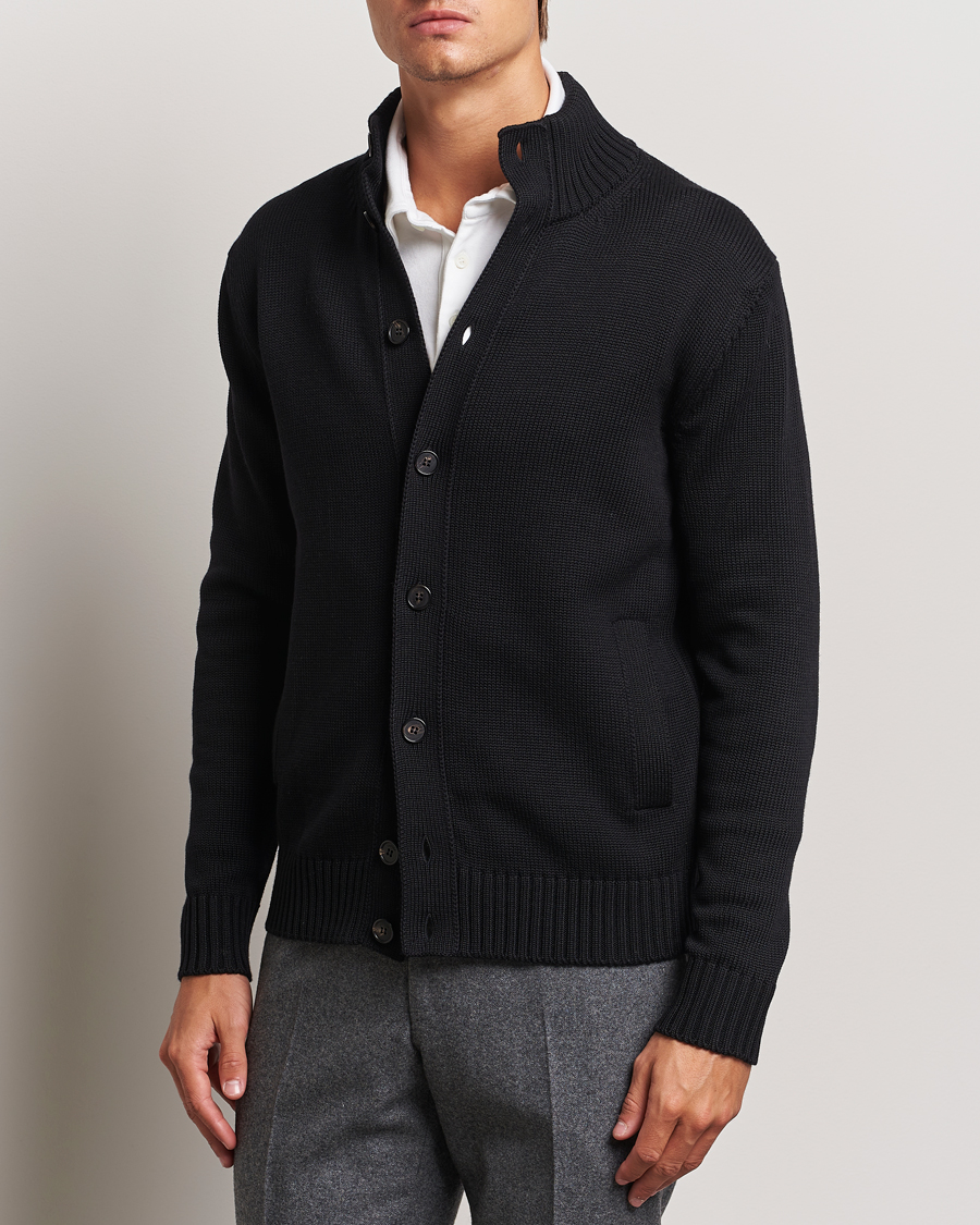 Heren |  | Zanone | Virgin Merino Wool Chioto Cardigan Black