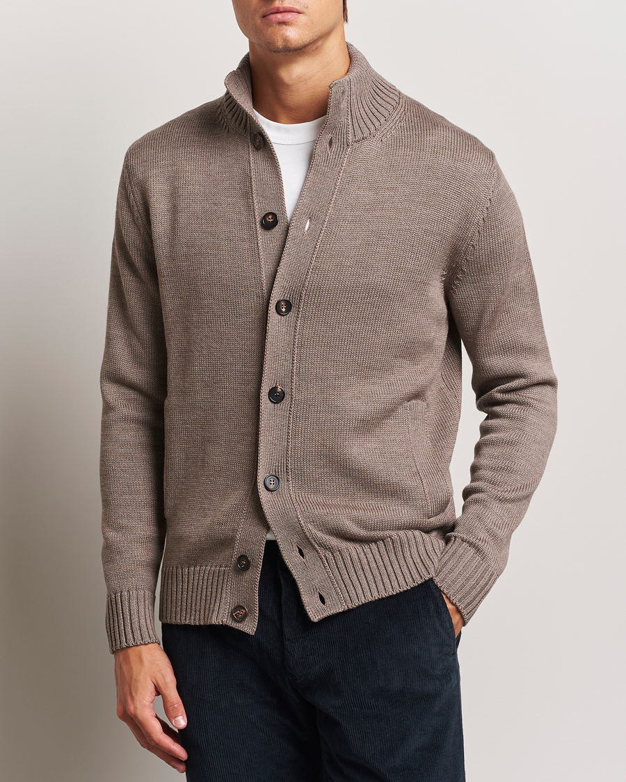 Heren |  | Zanone | Virgin Merino Wool Chioto Cardigan Taupe