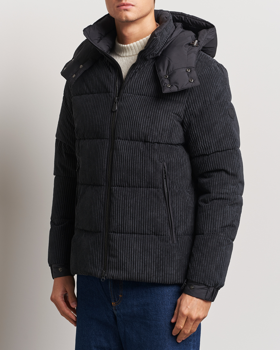 Heren |  | Save The Duck | Albus Cord Padded Puffer Jacket Black