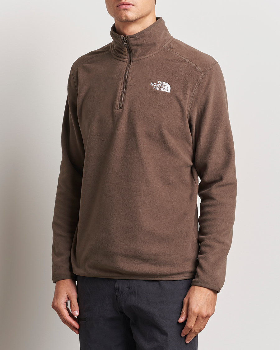 Heren |  | The North Face | 100 Glacier Fleece 1/4 Zip Dark Brown