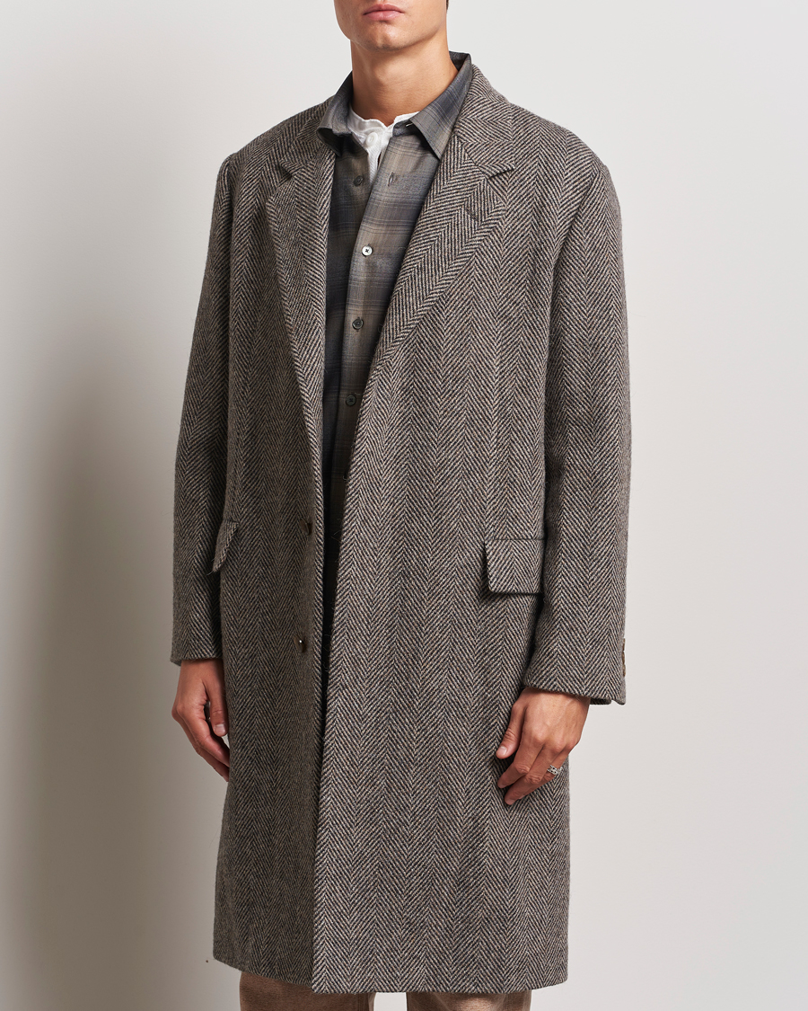 Heren |  | Auralee | Wool Tweed Chesterfield Coat Khaki