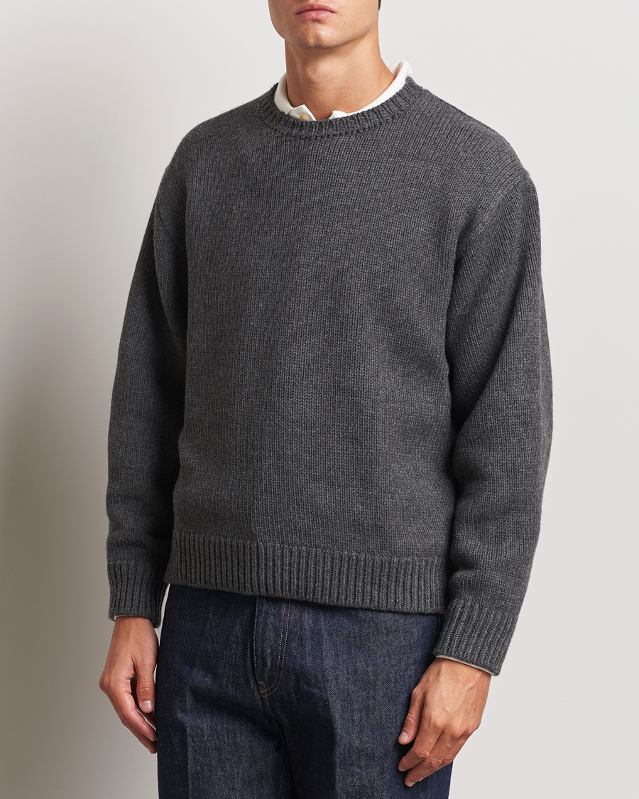 Heren |  | Auralee | Soft Wool Cord Pullover Charcoal