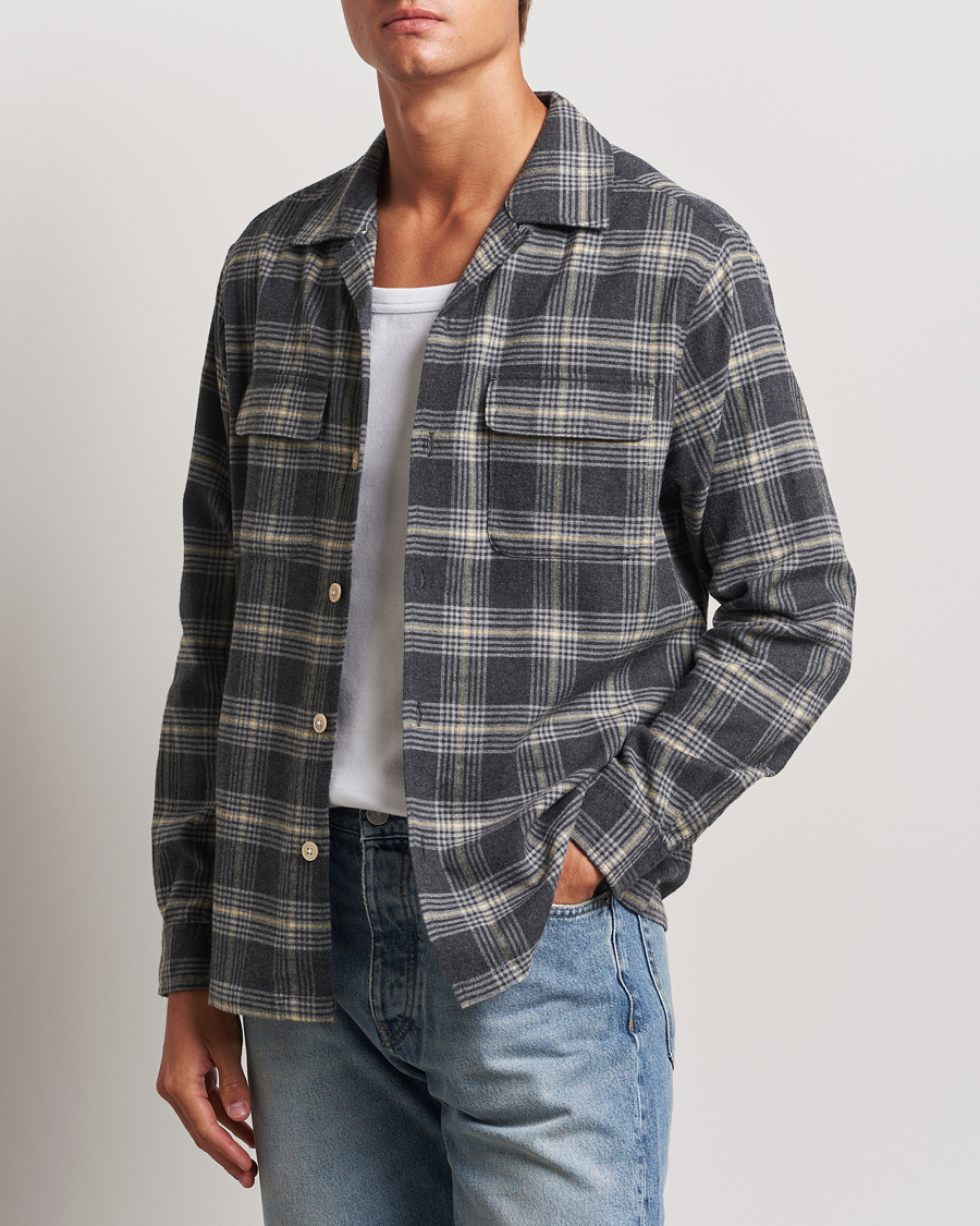 Heren | Flanellen overhemden | Sunflower | Flannel Pocket Shirt Grey Check