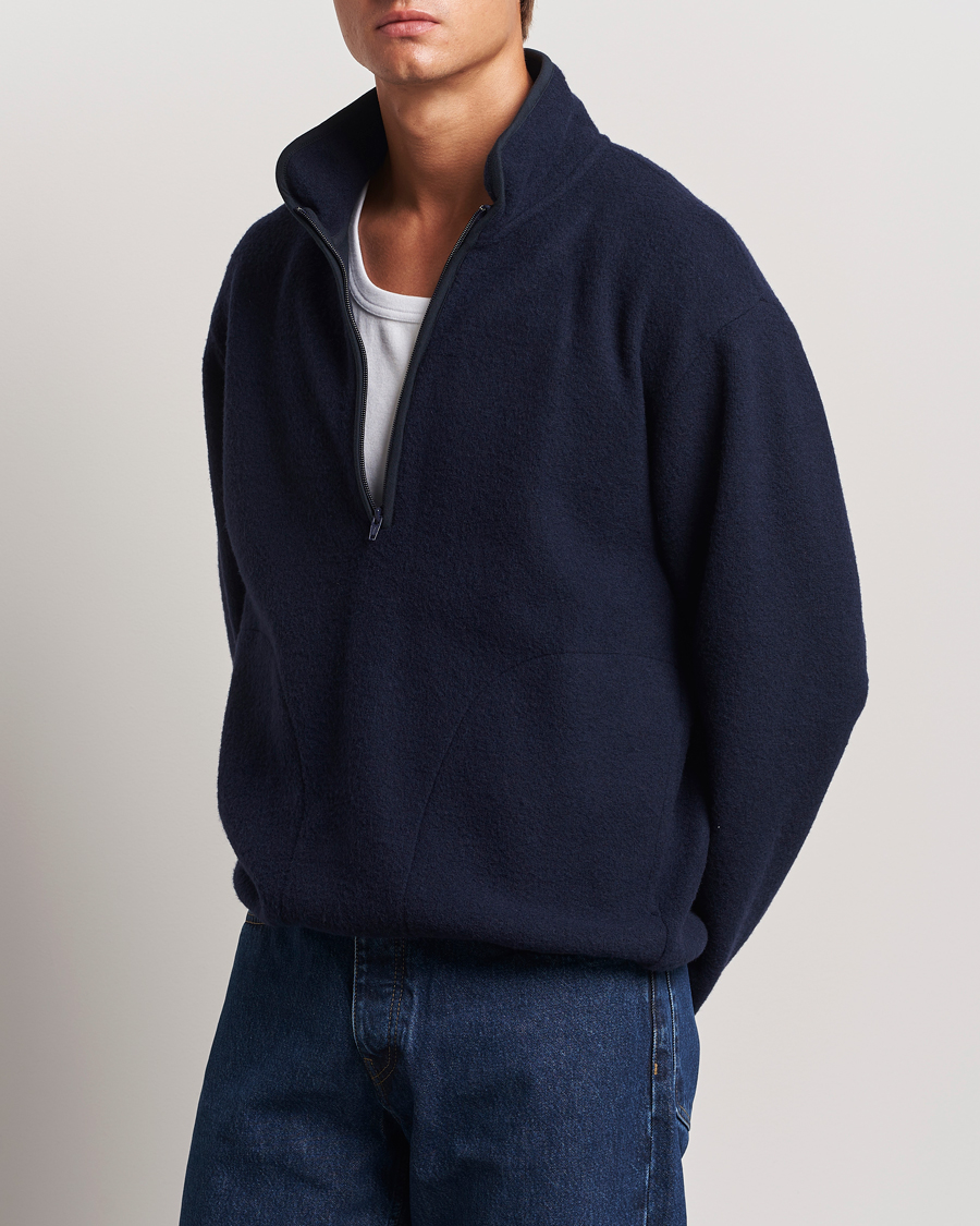 Heren |  | Sunflower | Wool Half Zip  Navy