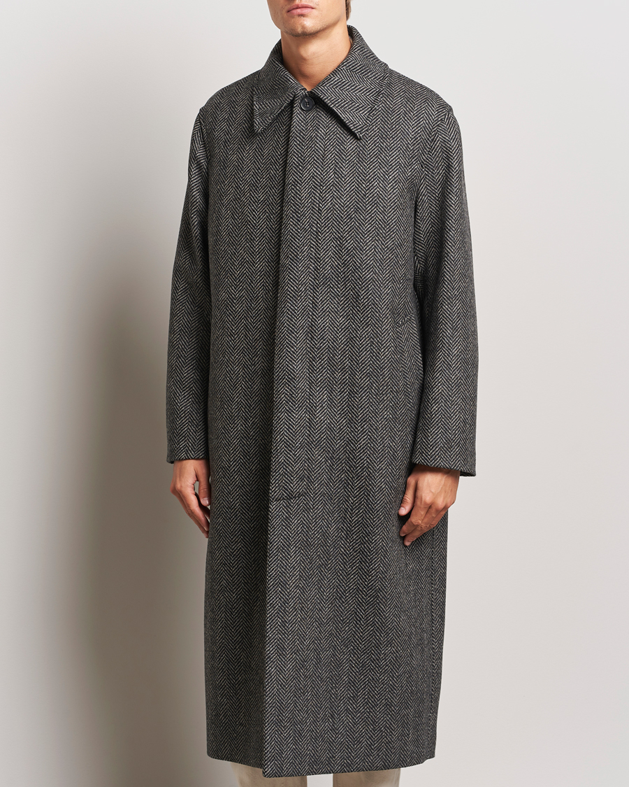 Heren |  | Sunflower | Herringbone Wool Coat Antracite