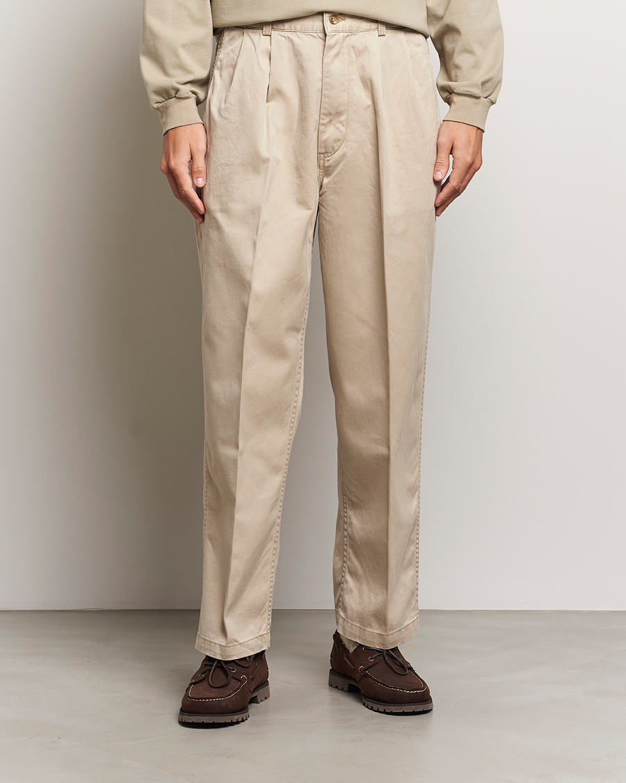 Heren |  | orSlow | Two Tuck Wide Trousers Khaki