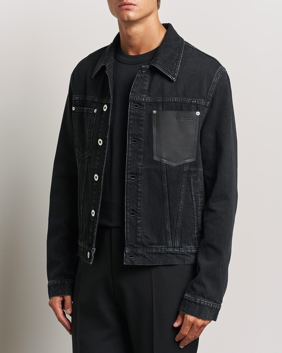 Heren |  | Lanvin | Leather Pocket Denim Jacket Black