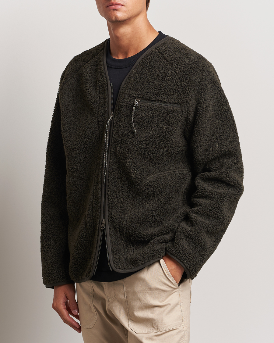 Heren | Fleece truien | Peak Performance | Heavy Pile Oversized Cardigan Olive Extreme