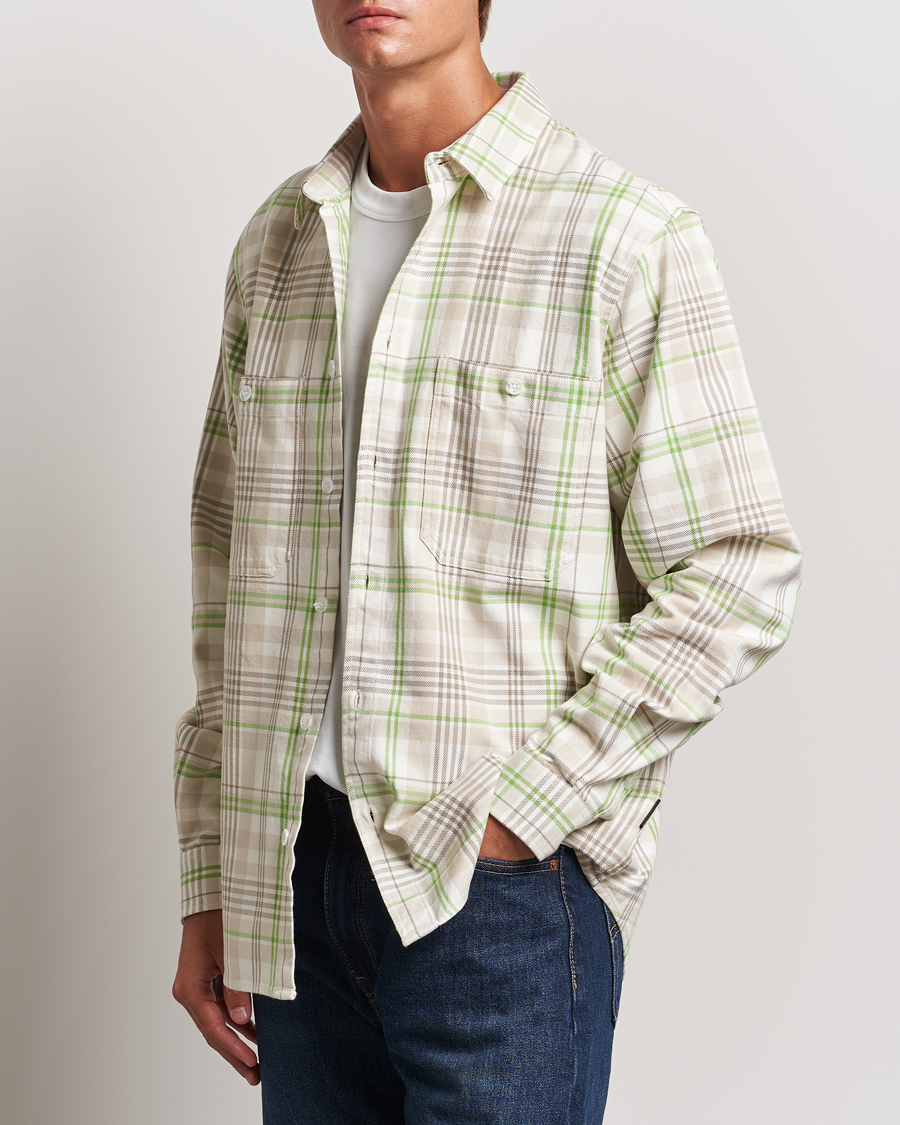 Heren | Casual | Peak Performance | Heavy Flannel Cotton Shirt Checked Beige