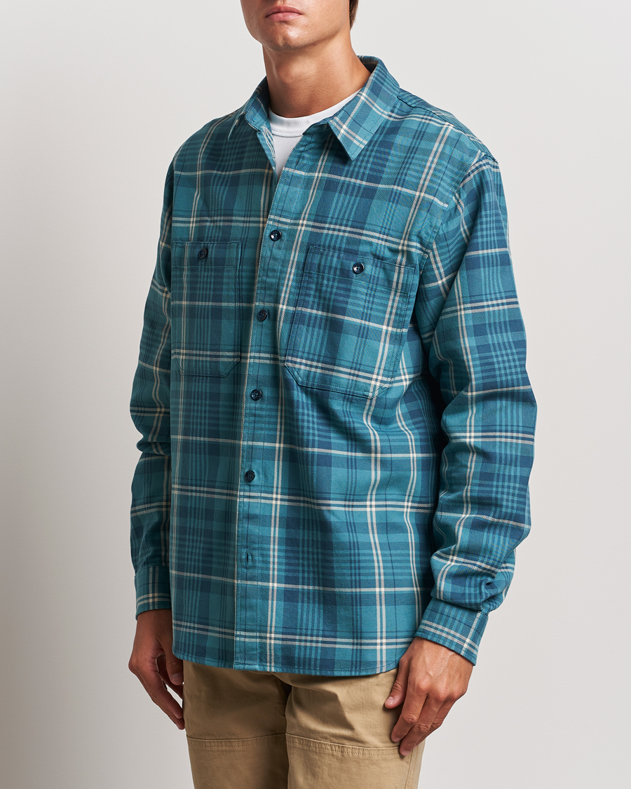 Heren | Flanellen overhemden | Peak Performance | Heavy Flannel Cotton Shirt Checked Blue