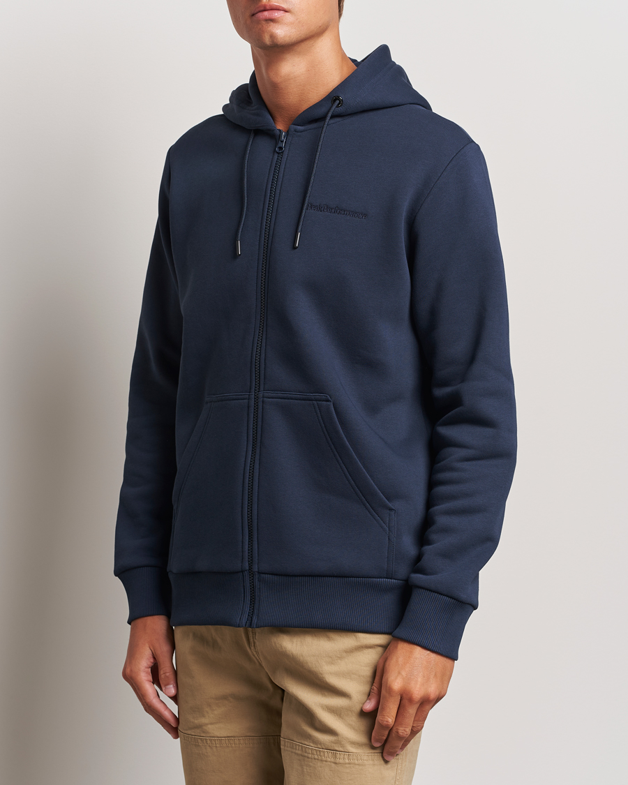 Heren |  | Peak Performance | Original Logo Full Zip Hoodie Blue Shadow