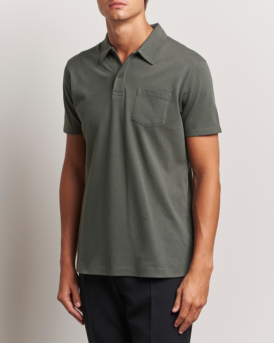 Heren |  | Sunspel | Riviera Polo Shirt Drill Green