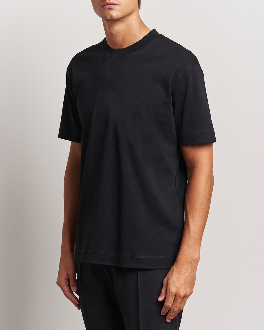 Heren |  | Sunspel | Heavyweight Mock Neck T-Shirt Black