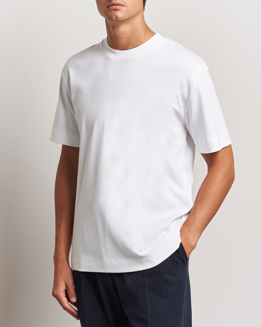 Heren |  | Sunspel | Heavyweight Mock Neck T-Shirt White