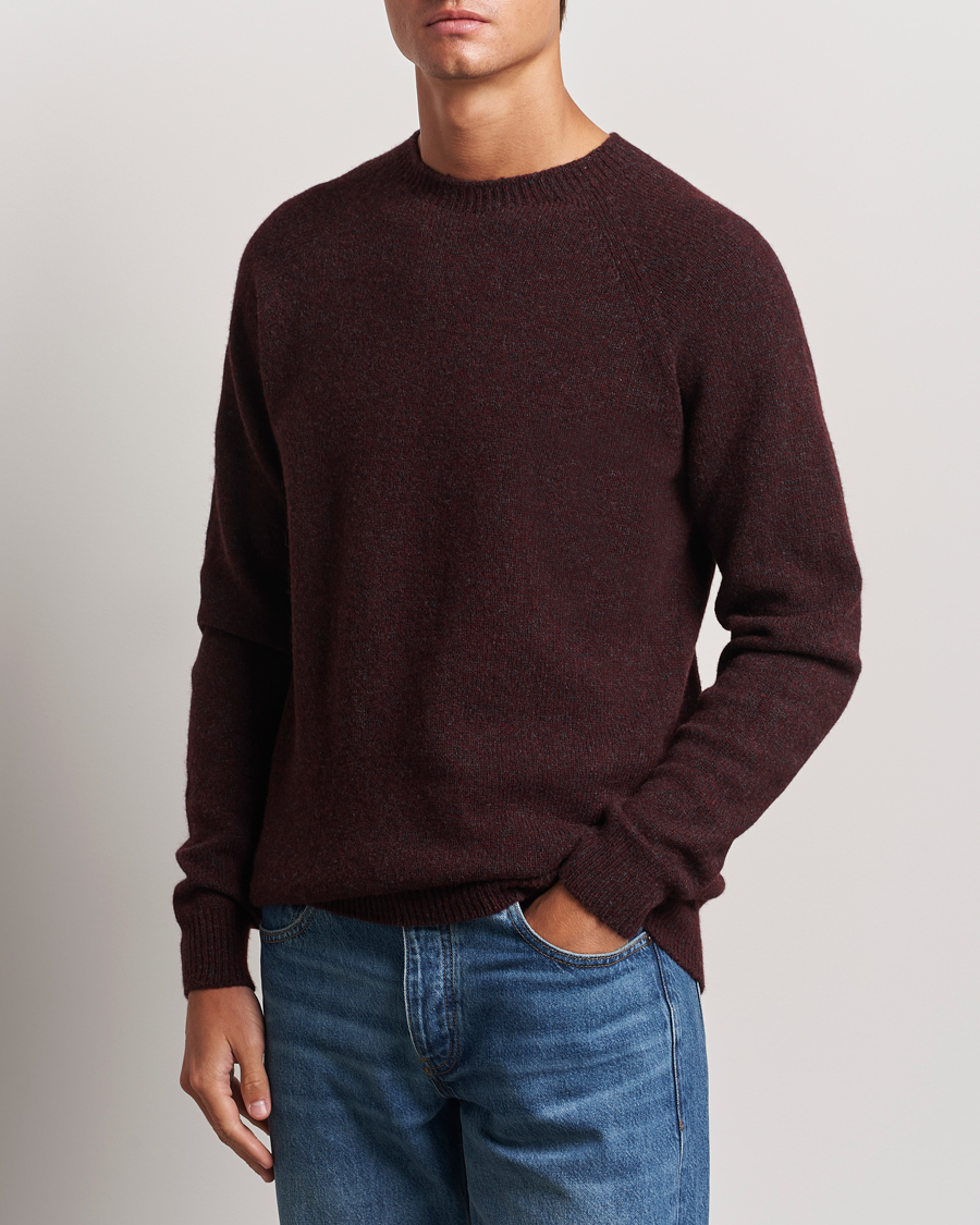 Heren |  | Sunspel | Lambswool Crewneck Port Twist