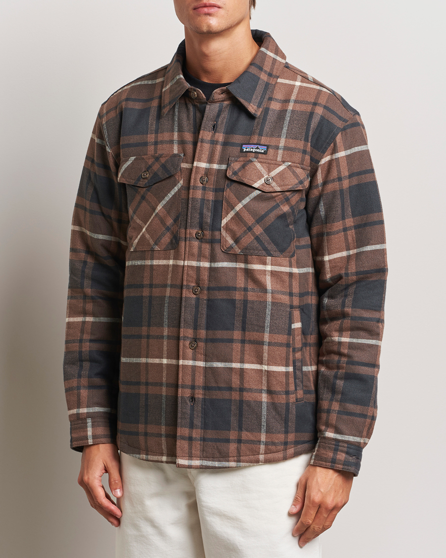 Heren | Flanellen overhemden | Patagonia | Lightweigt Insulated Fjord Flannel Shirt Brown