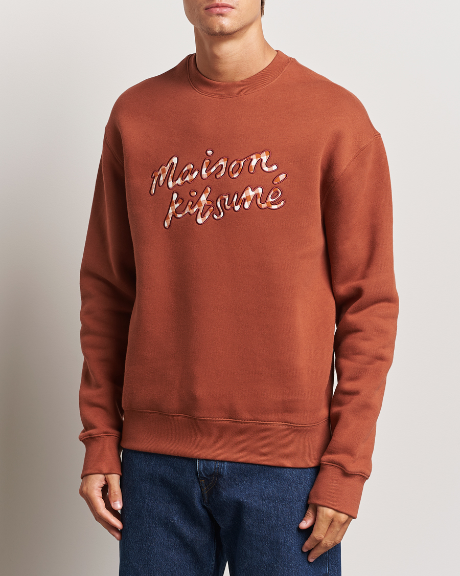 Heren |  | Maison Kitsuné | Gingham Handwriting Sweatshirt Pecan