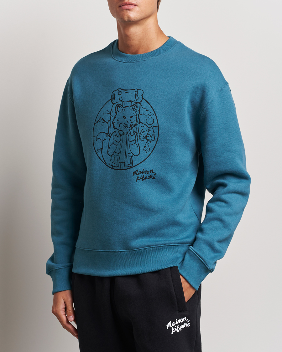 Heren |  | Maison Kitsuné | Ramblin Fox Sweatshirt Lake Blue