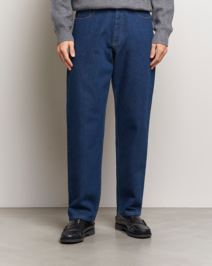 Heren |  | Maison Kitsuné | Straight Fit Jeans Stone Washed Indigo