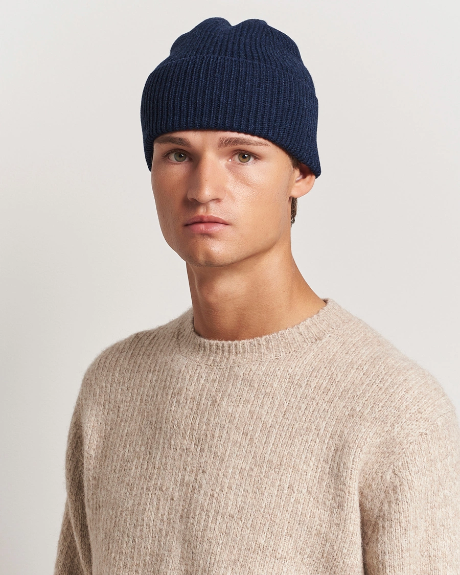 Heren |  | Colorful Standard | Merino Wool Beanie Marine Blue