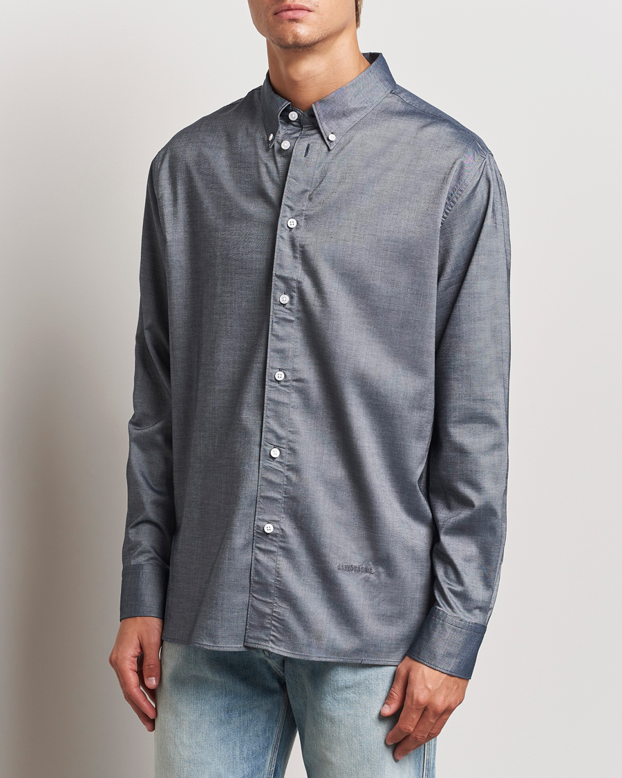 Heren | Oxford overhemden | J.Lindeberg | Regular Stretch Oxford Shirt Navy