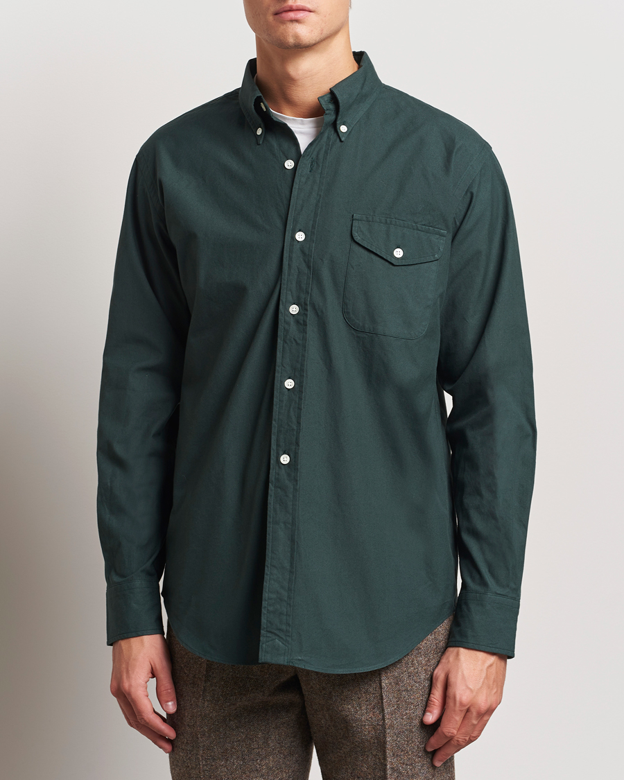 Heren |  | Kamakura Shirts | Vintage Ivy Flap Pocket Shirt Dark Green