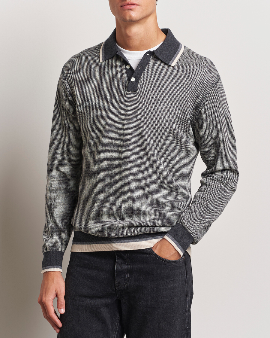 Heren |  | BEAMS PLUS | Collar Line Knitted Polo Charcoal