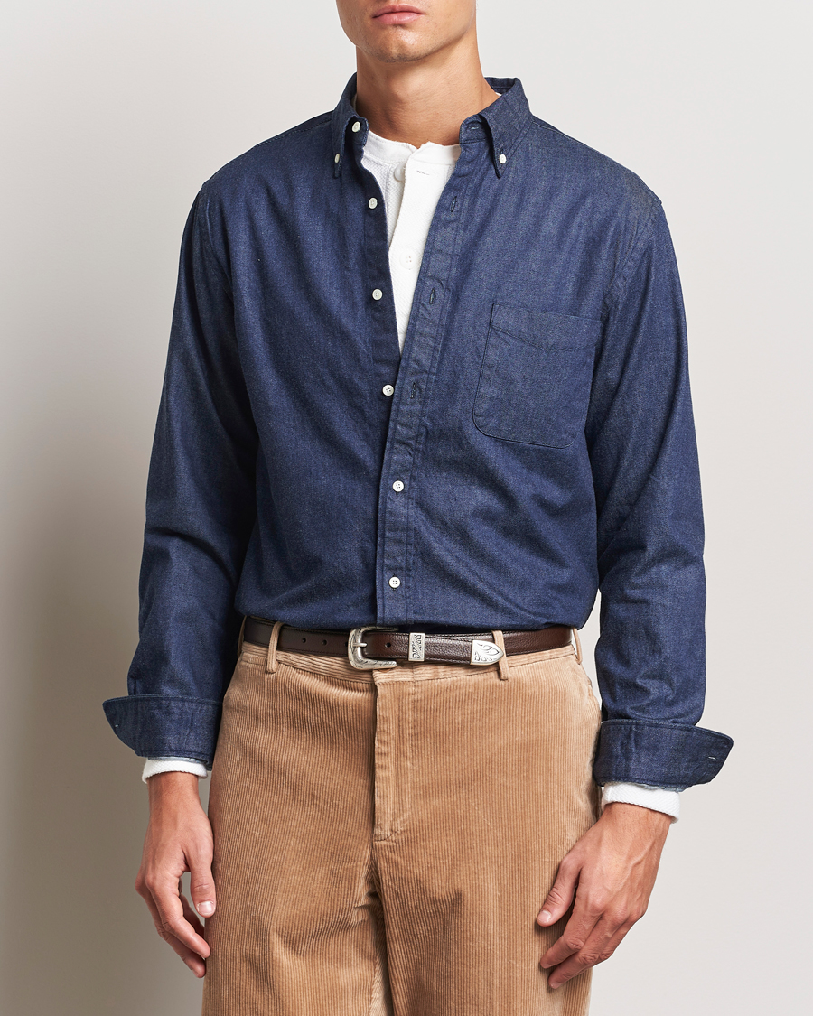 Heren |  | BEAMS PLUS | Denim Button Down Shirt Dark Indigo