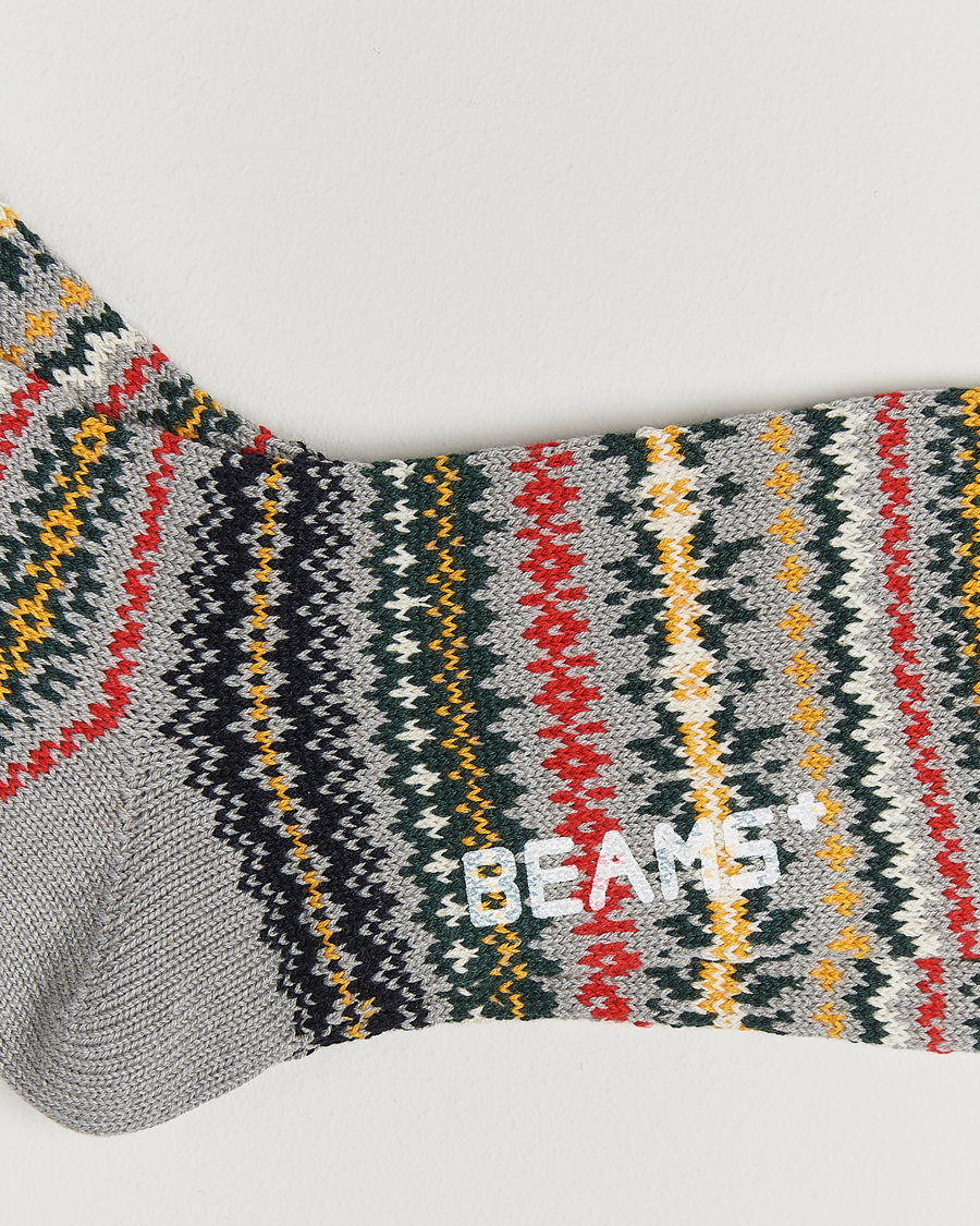 Heren |  | BEAMS PLUS | Fair Isle Socks Grey