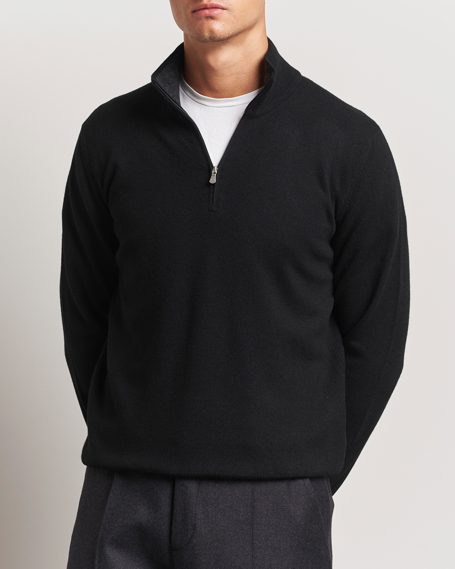 Heren |  | Gran Sasso | Wool/Cashmere Half Zip Black