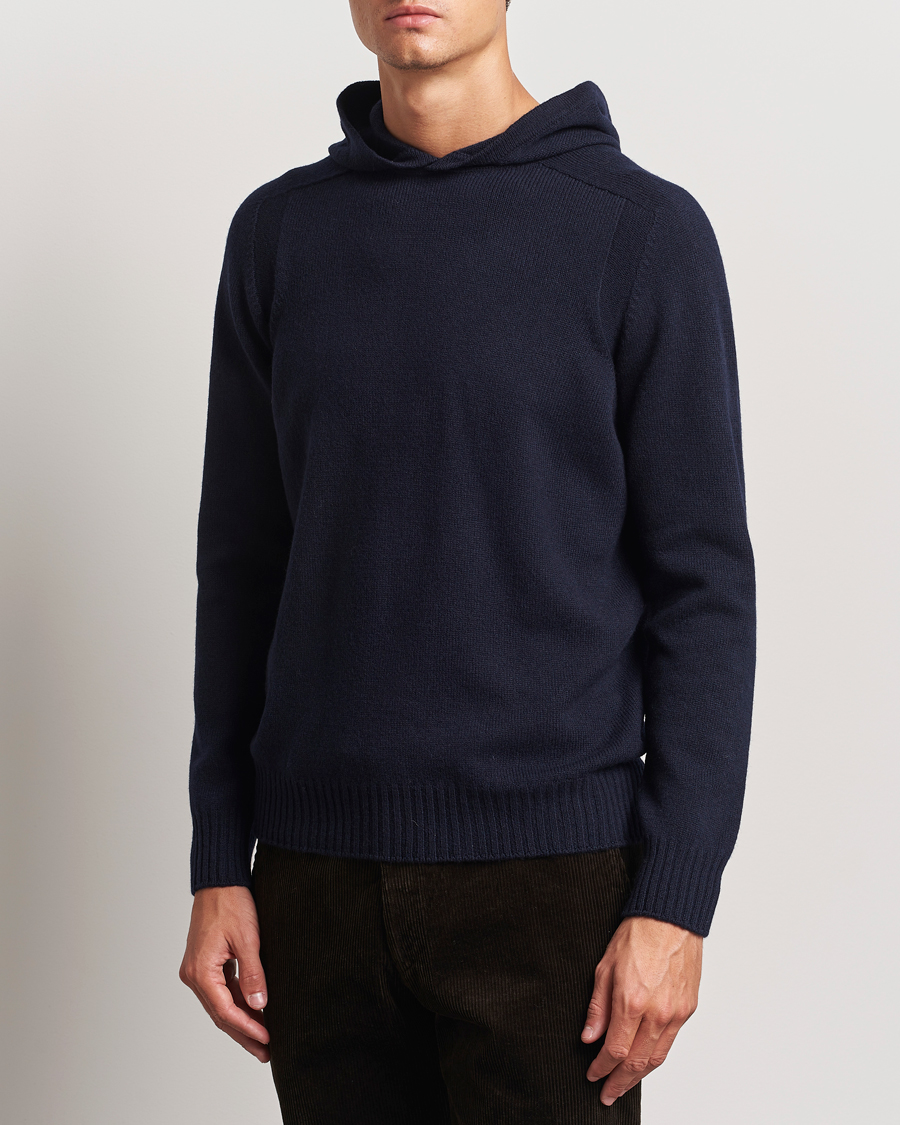 Heren |  | Gran Sasso | Wool Hoodie Navy