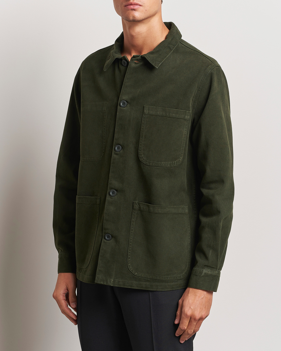 Heren |  | A Day\'s March | Algot Cotton Lyocell Overshirt Deep Green