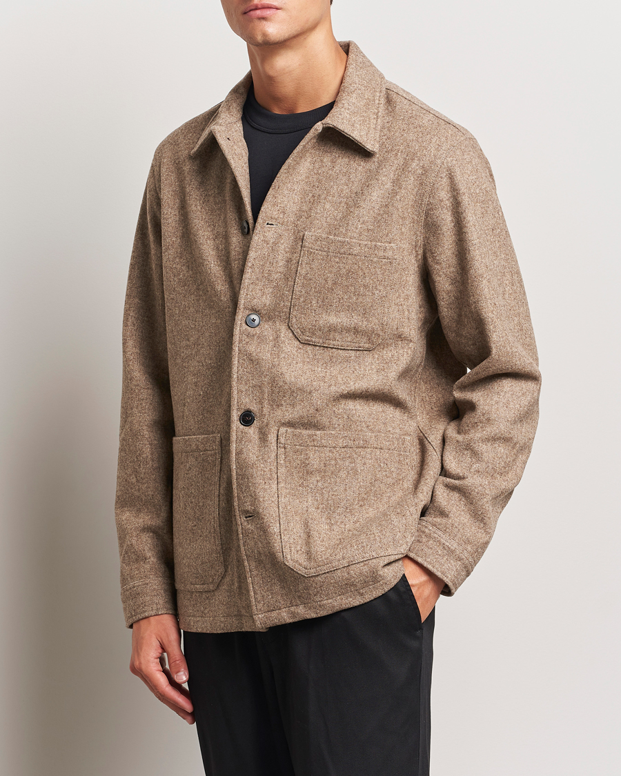 Heren |  | A Day\'s March | Original Wool Overshirt Light Taupe Melange