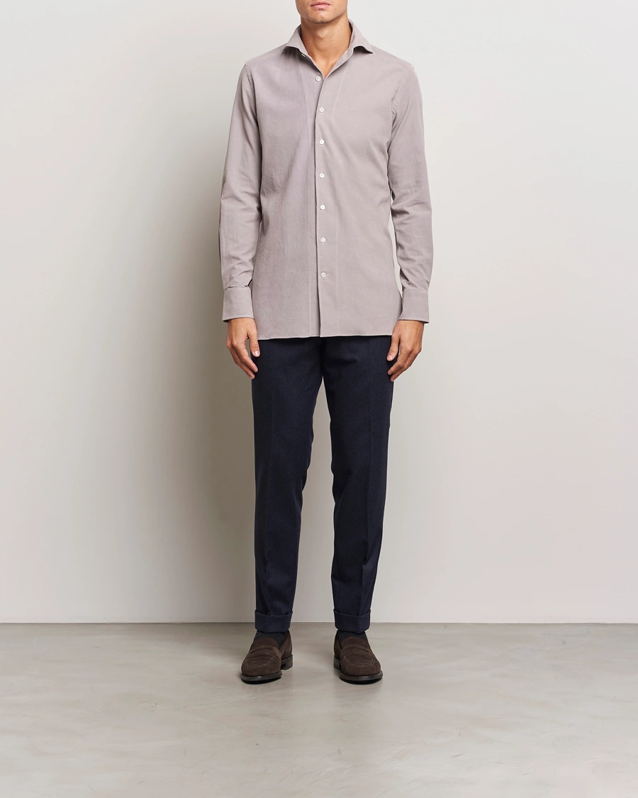 Heren |  | 100Hands | Japan Corduroy Shirt Aubergine