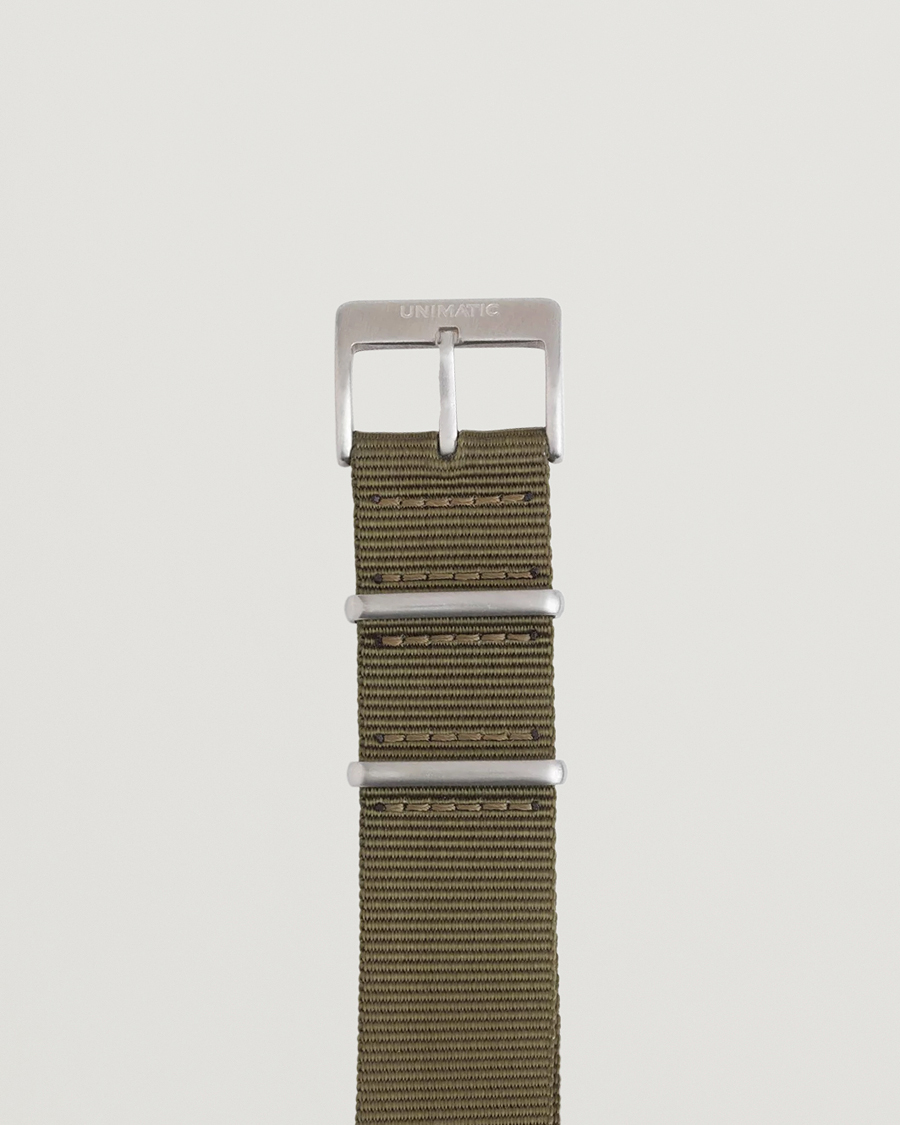 Heren |  | UNIMATIC | Nylon Nato Steel 22mm Strap Olive