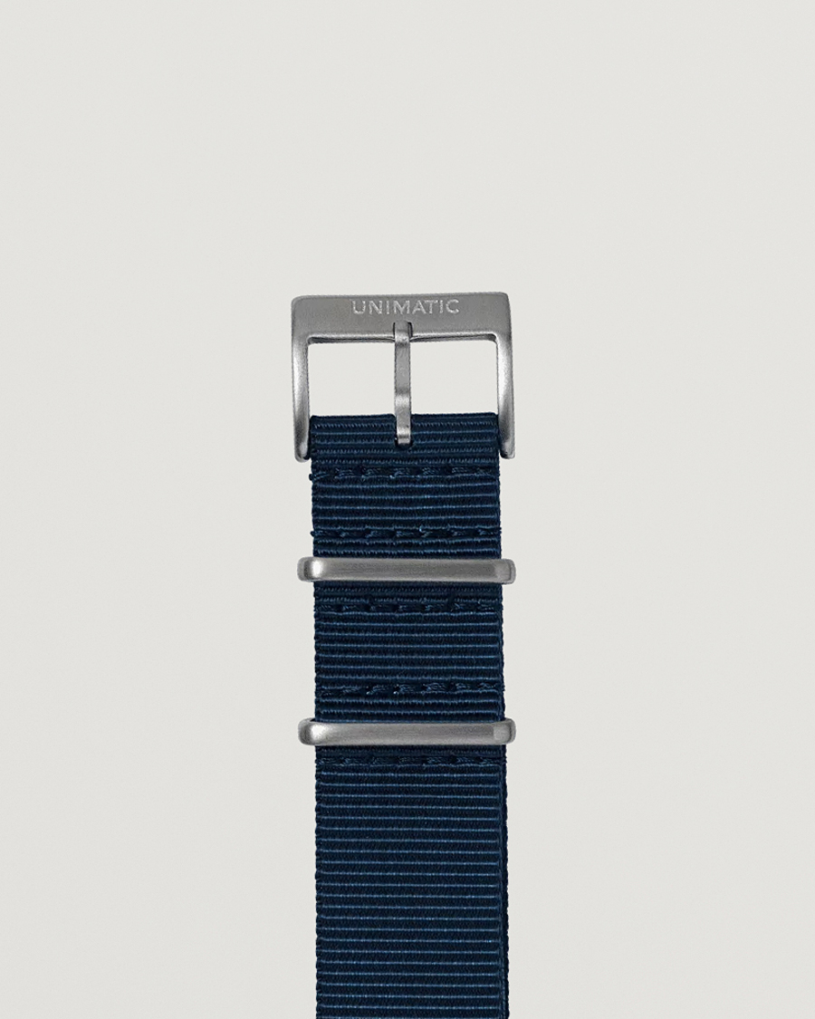 Heren |  | UNIMATIC | Nylon Nato Steel 22mm Strap Vintage Navy