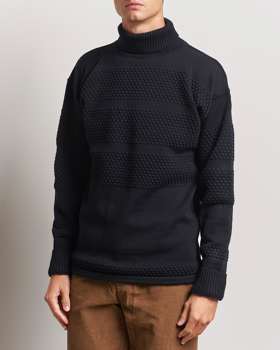 Heren |  | S.N.S. Herning | Fisherman Wool Rollneck Sweater Navy Blue